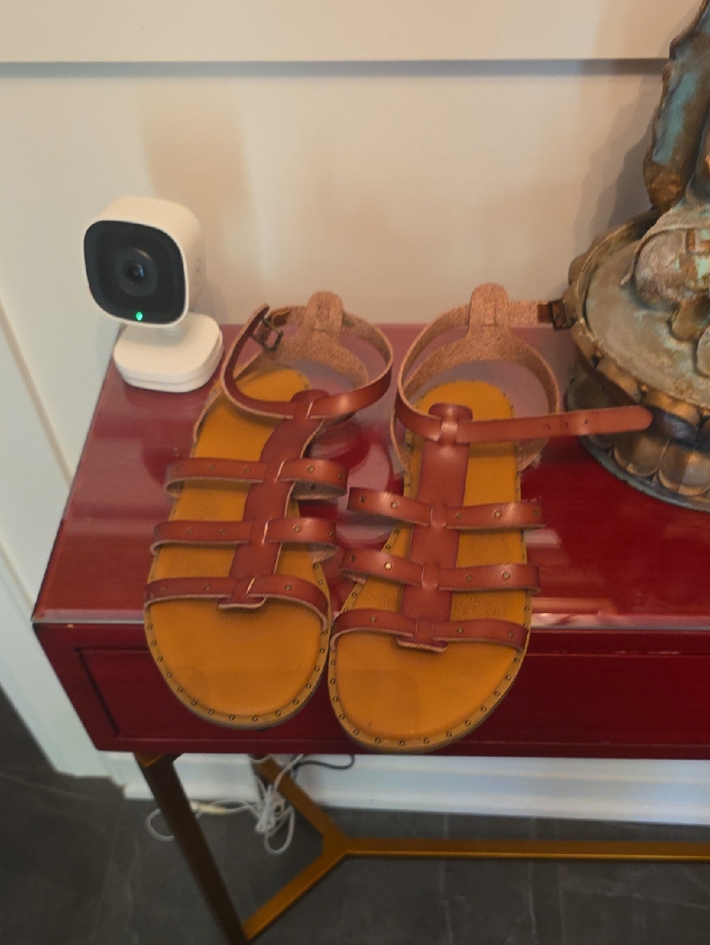 Brown Leather Strappy Sandals - Tan Insole American Eagle Gladiator